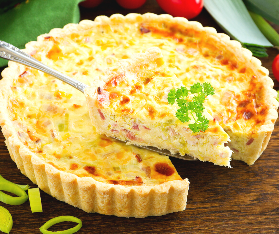 Vegetarian French Quiche Recipe With Bean and Corn Salad