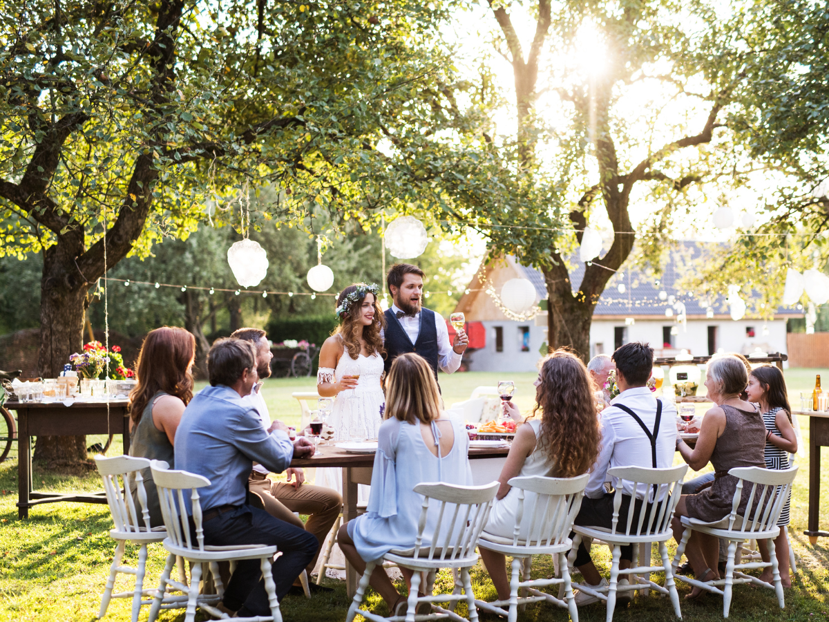 Romantic Garden Wedding Ideas for a Spring Afternoon with Floral Arrangements
